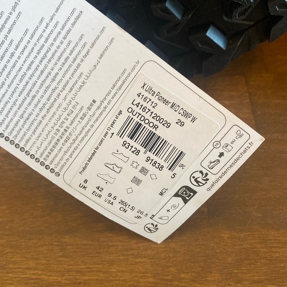 Salomon X Ultra Pioneer Mid CSWP Hiking Boot 9.5 EU 42 Ebony/Stormy Weather - Picture 4 of 8